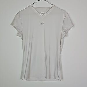 UNDER Armour large white athletic shorts sleeve shirt
